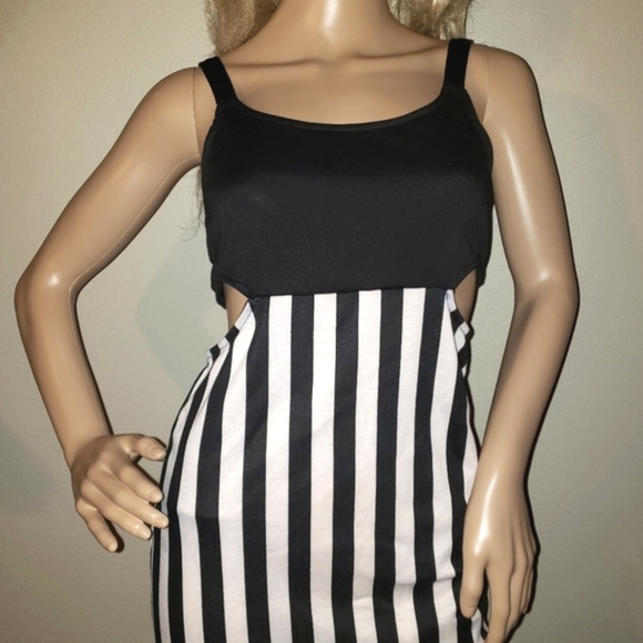 🎉Black & White Midi Dress | Sz L - Picture 2 of 3